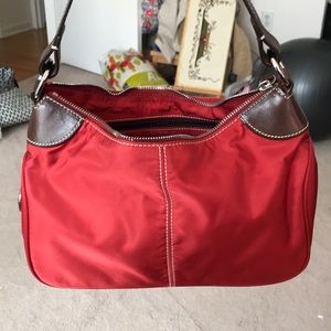 Dooney & Bourke red hobo nylon bag